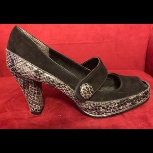 Aerosoles Suede and Snakeskin Heels